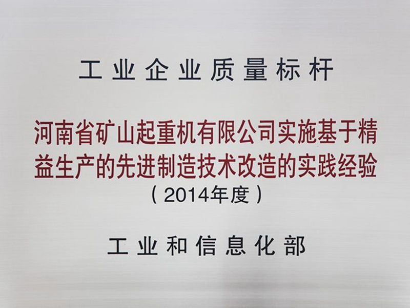 工业企业质量标杆